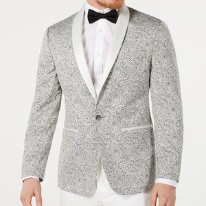 NWOT Ryan Seacrest Gray Paisley Dinner Jacket Size 44R